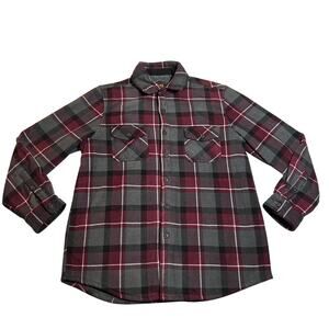 Freedom Foundry Men's Plaid Sherpa Lined Super Plush Shirt Jacket Shacket Size M